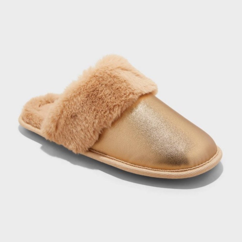 Rae Metallic Tan/Bronze Scuff Slippers - L (9/10) - NWT